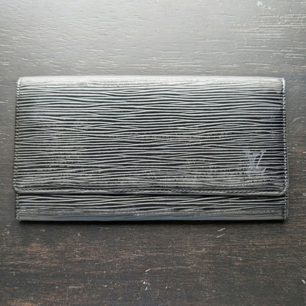 Vintage Louis Vuitton Black Epi Long Wallet